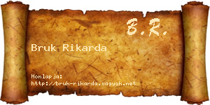 Bruk Rikarda névjegykártya